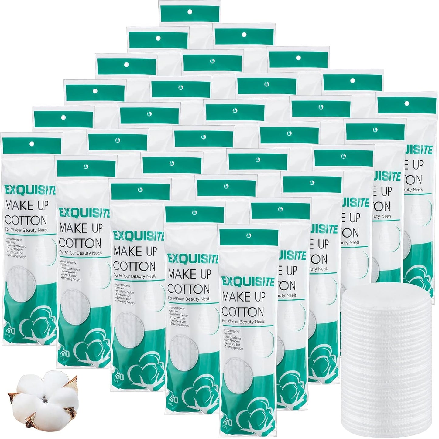 Maxcheck Cotton Rounds - 600 Pcs Exfoliating Makeup Remover Pads | Soft Facial Toner Pads
