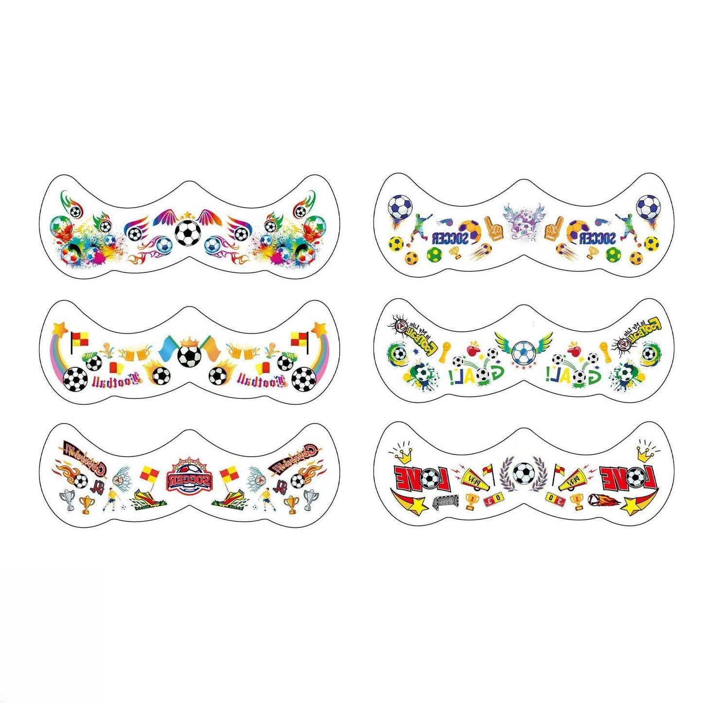 6 Sheets 2026 Soccer World Cup Temporary Tattoos for Football Face Tattoo Stickers Party, Soccer Face Temporary Tattoos for Game Day, Fan Events Ball Game Goodies Decoration
