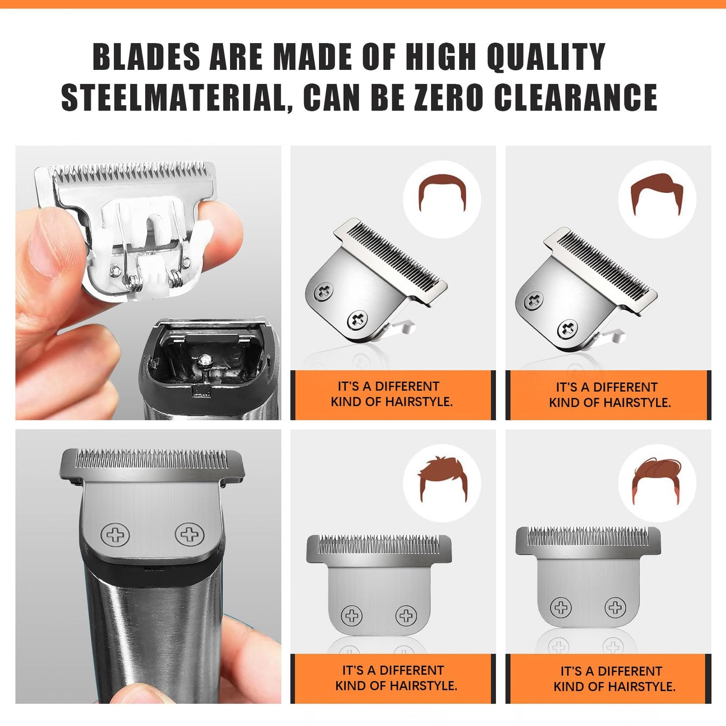 1 Pack T-Blade Detachable 40mm Replacement blades Compatible with Wahl Trimmers 9864/9864SS/9686/9818A/9854L/9876L/9854 etc，Made of Stainless Steel Blades