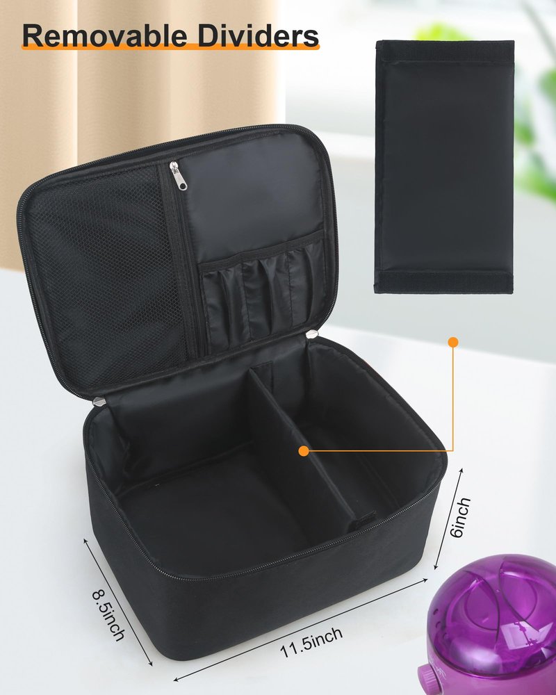 Meiiy Waxing Kit Bag,Wax Warmer Organizer Bag Wax Kit for Hair Removal Storage Bag Hair Removal Wax Tool Bag (Black)
