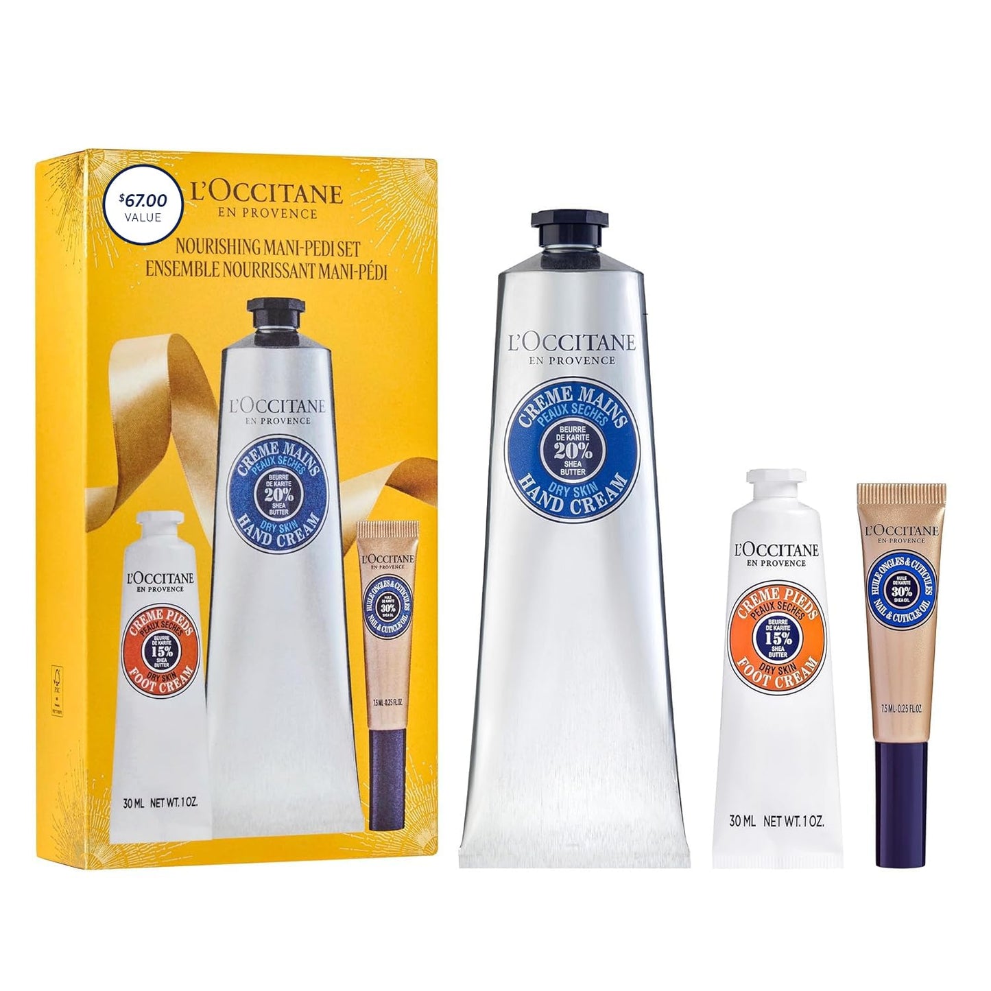 L’Occitane Nourishing Mani-Pedi Gift Set | Shea Butter Hand & Foot Cream Trio for Daily Self-Care