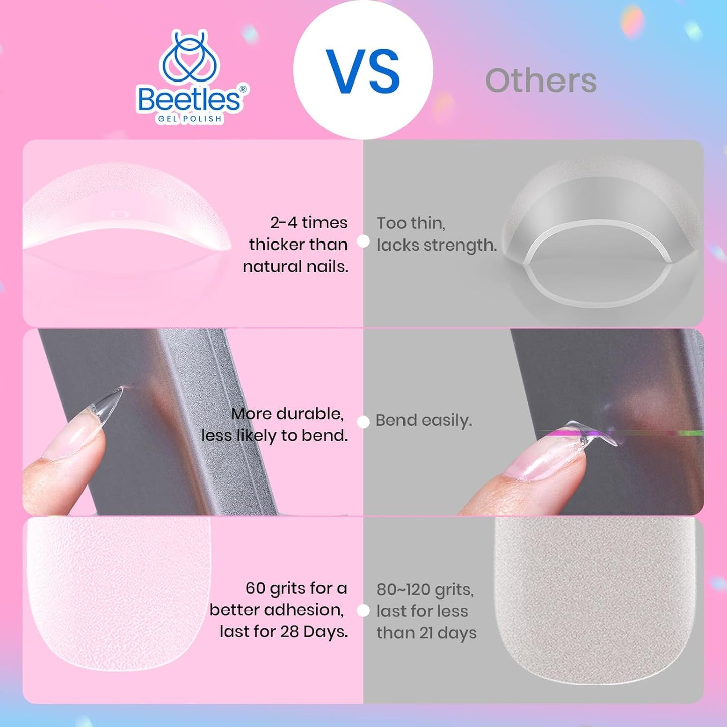 Soft Gel Nail Tips - Short Almond 288pcs | Pre-Etched Acrylic Full Cover for Easy DIY Nail Extensions