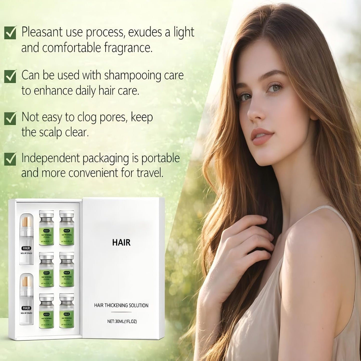 Hair Regrowth System, Advanced Hair Care with Ginseng, Eclipta Prostrata, Peppermint Oil and Ginger Root, Supports Fuller and Thicker Hair, Strengthens Roots for Men and Women