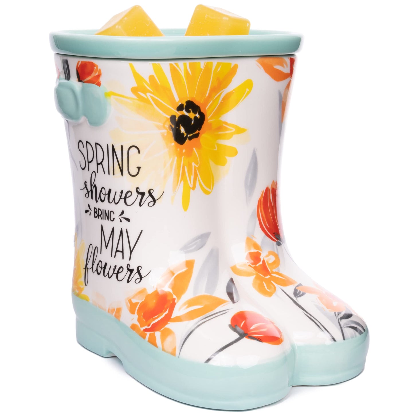 Scentsationals Wax Melt Warmer, Wax Warmer for Scented Wax Melts - Spring Collection Spring Showers - Candle Wax Melter for Fragrance Cubes and Tarts