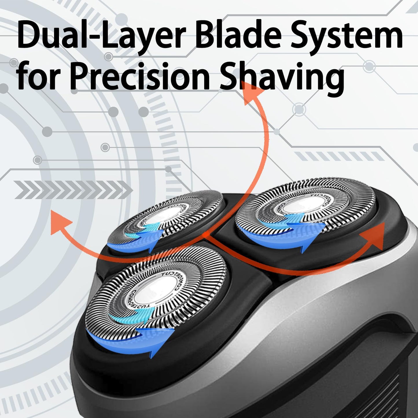 GORLENT Upgraded SH30/52 Replacment Blades for Series 1000, 2000, 3000 and PTxxx series Razors, Dual-Ring Precision Shaving Heads with Titanium Coating, 6Pack.