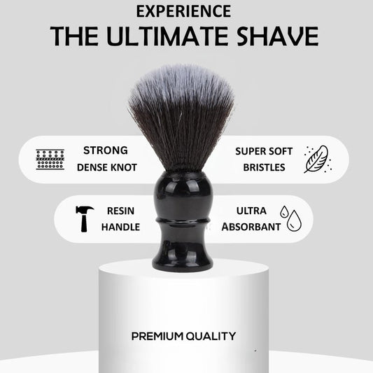 Premium Badger Shaving Brush for Men – Soft Bristles & Wood Handle | Perfect Shaving Cream Brush for Wet Shave | Luxury Gift for Men, Dad & Boyfriend, Black