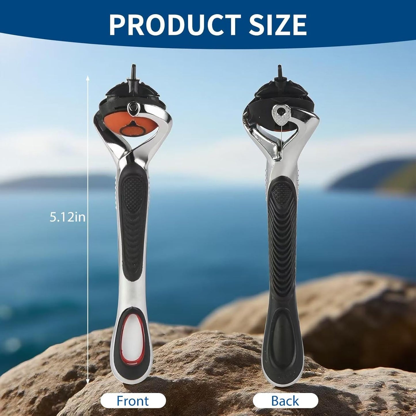 Gillette Fusion5 Razor Handle - Ergonomic Non-Slip Design for Men | Black Replacement Handle (1 Pack)