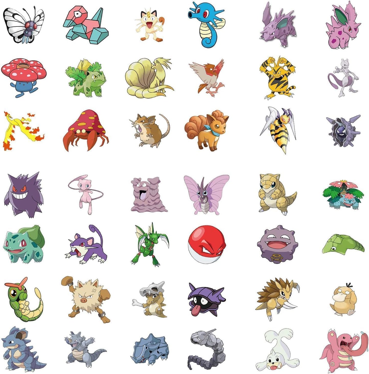 Cartoon Pokémon Stickers - Waterproof & Durable Cute Decals for Laptops, Phones, Skateboards | Assorted Gift Party Favors
