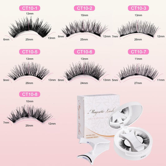FVAQL Magnetic Eyelashes with Applicator，Reusable natural looking, no eyeliner no adhesive, easy to put on and take off. (Magnetic Lashes-CT10-1)