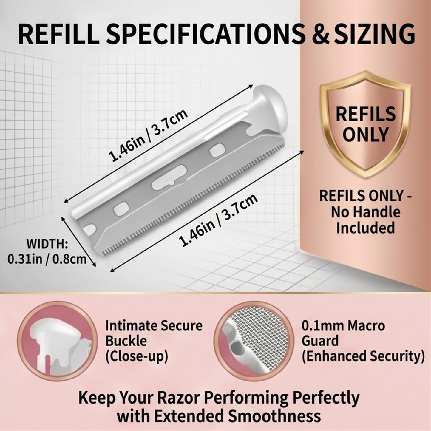 20Pack Compatible with Tweezerman Facial Razor Refills,Replacement Blades Compatible with Tweezerman Dermaplane Refills.