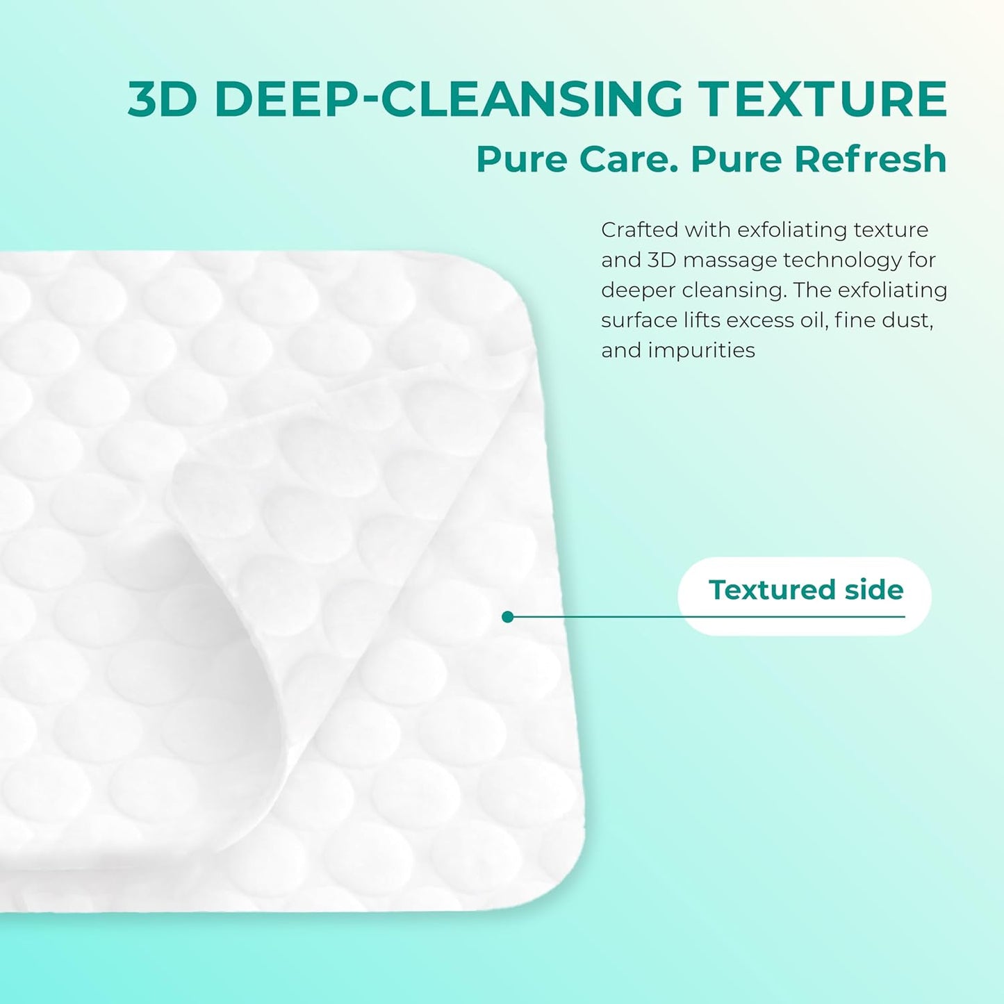 Deep Clean Cotton Pads - Textured Woven Makeup Remover Rounds | Thick & Tear-Resistant, 300 Count (Pack of 2)