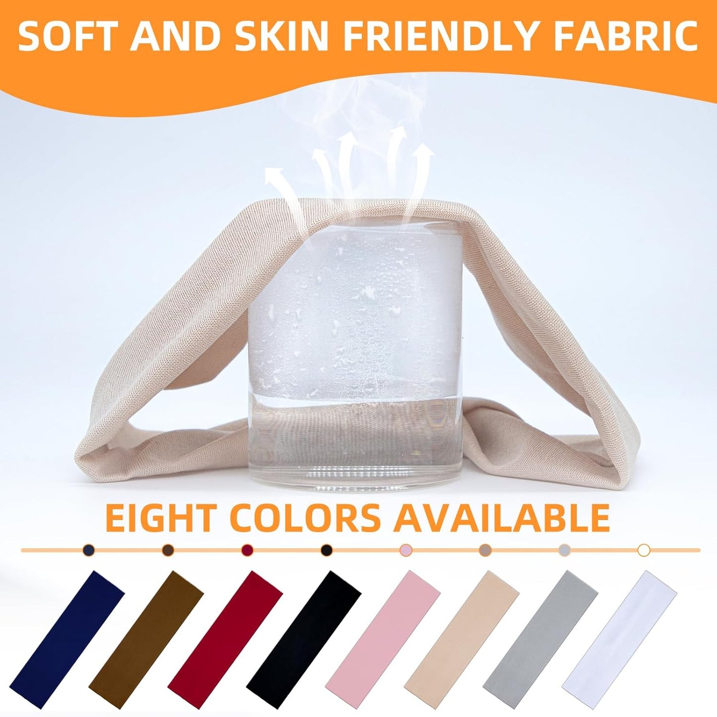 Non-Slip Sports Headbands - 8PCS Elastic Running Bands for Men & Women | Soft, Sweat-Absorbent Design