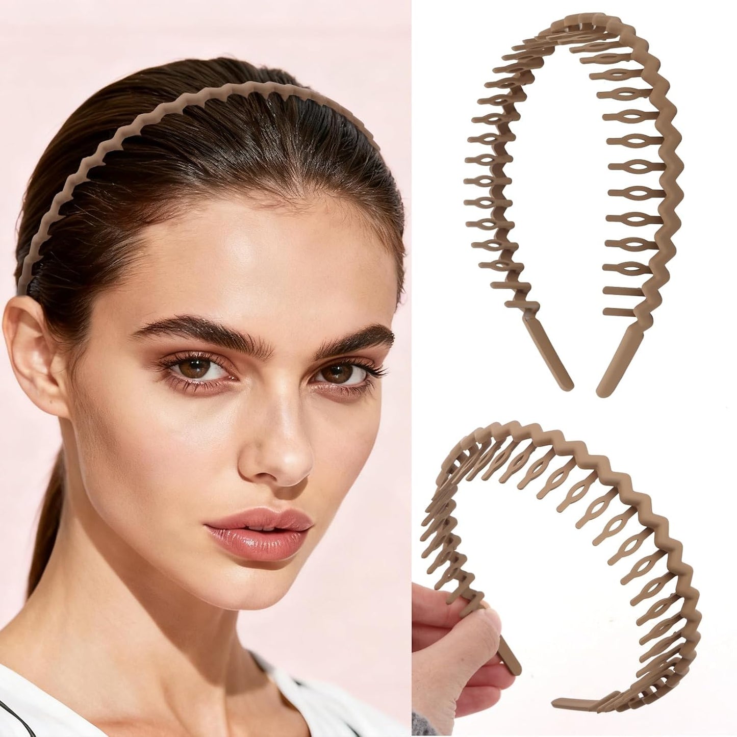 Zig Zag Headbands - Wavy Non-Slip Hair Accessories for Women & Men | 3 Pcs Set
