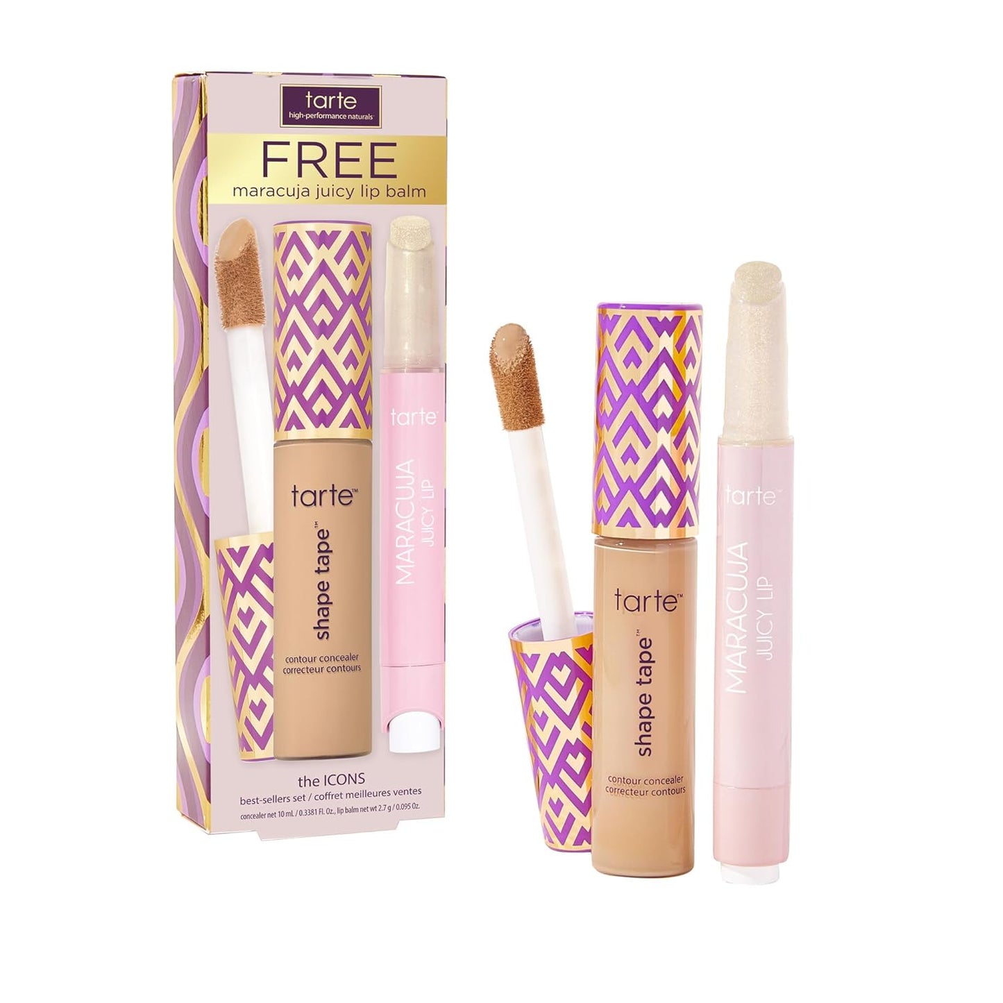 Tarte Shape Tape Concealer & Maracuja Juicy Lip Duo - Full Coverage for Dark Circles & Hydrating Lip Balm