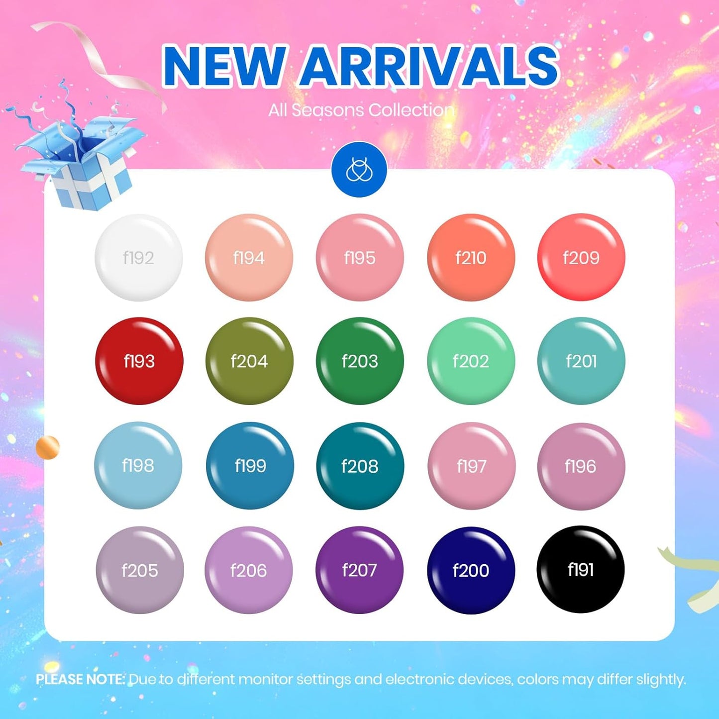 Beetles Gel Nail Polish Set - 23-Piece Summer Colors Collection | UV Gel Polish in Pink, Green, Blue with Base & Top Coat