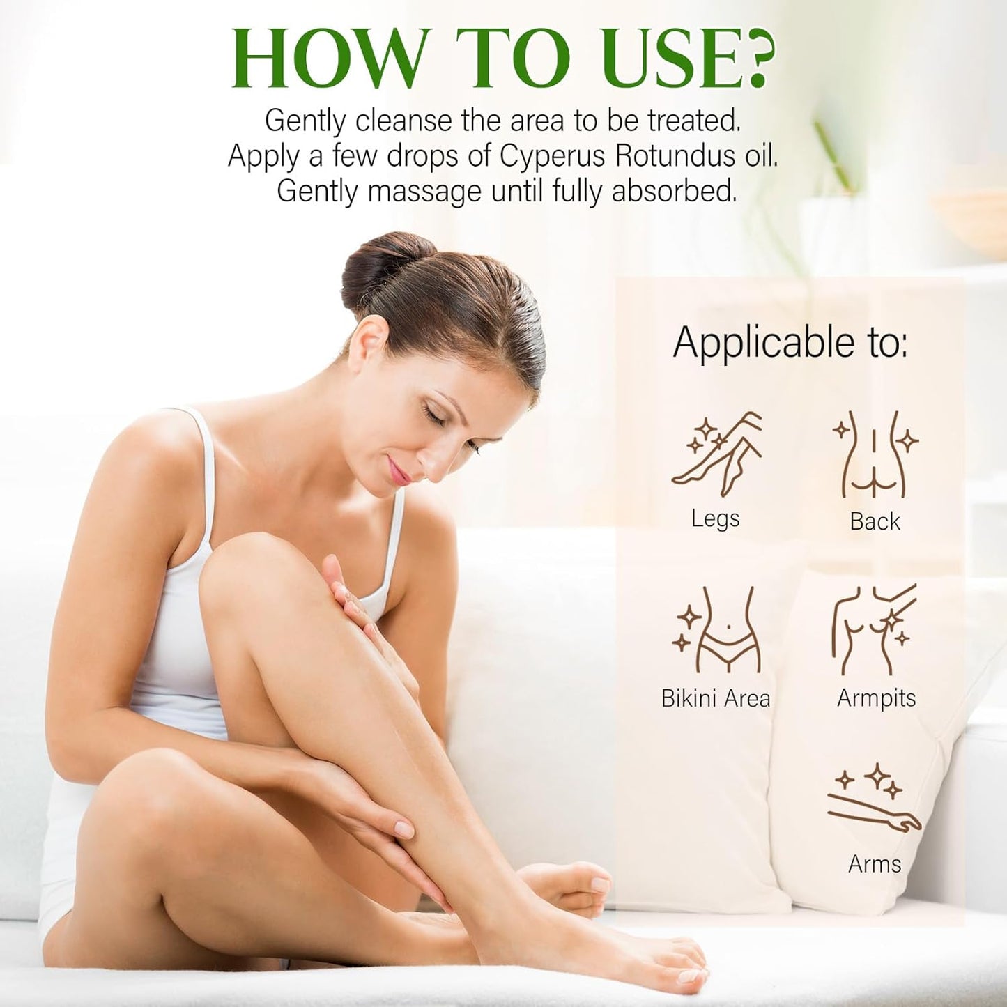 Cyperus Rotundus Oil for Hair Removal - Natural & Soothing Formula | 60ml (2pcs)