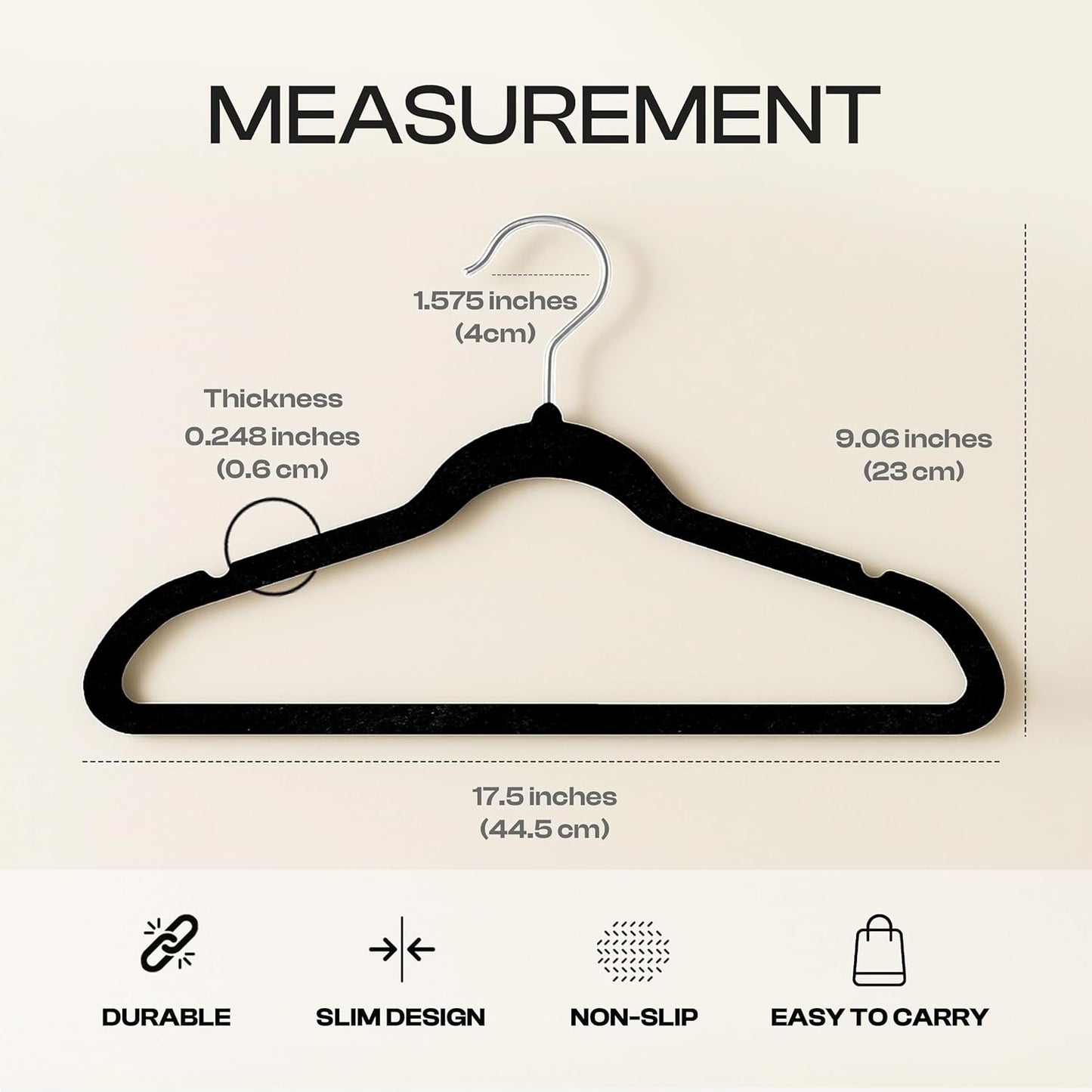 Utopia Home Velvet Hangers - Non-Slip Slim Coat & Pant Hangers | 50 Pack, 360° Swivel Hook, Black