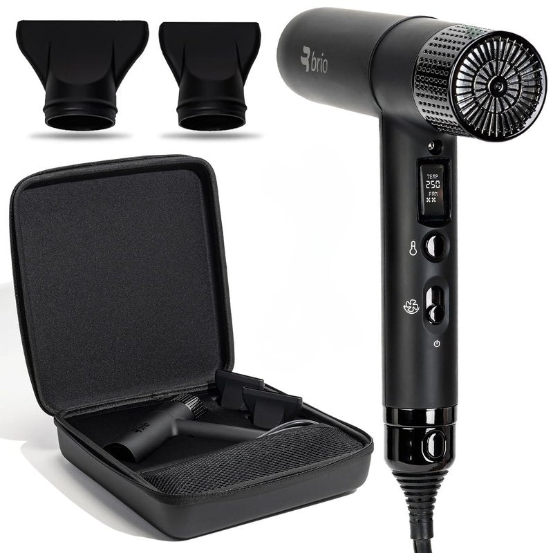 Brio Compact Hair Dryer with Digital Brushless | Lightweight Design, Blow Dryer, Perfect for Travel (Black)