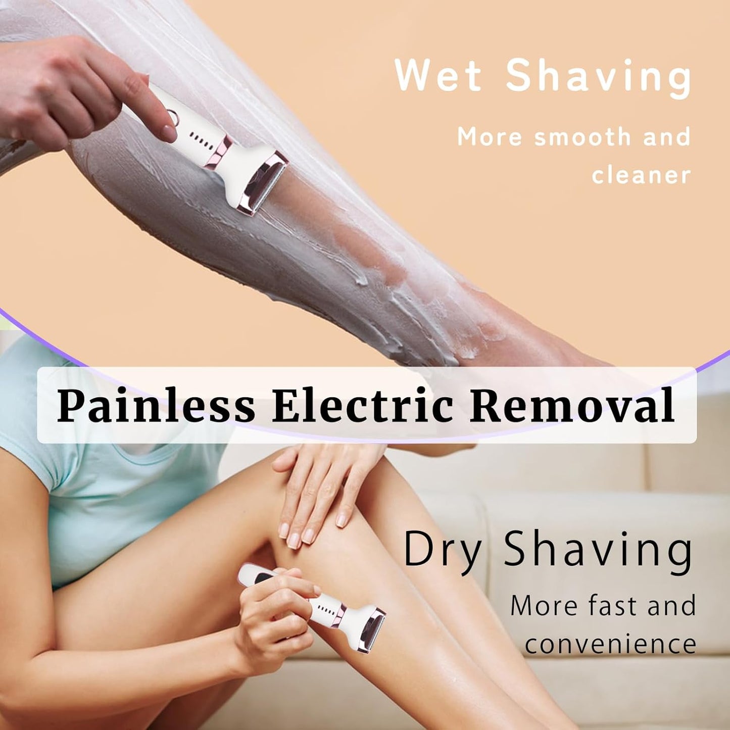 Electric Razor for Women & Men - 4-in-1 Rechargeable Shaver with LED Display | Painless Hair Removal for Face, Body, Legs, Bikini (White)