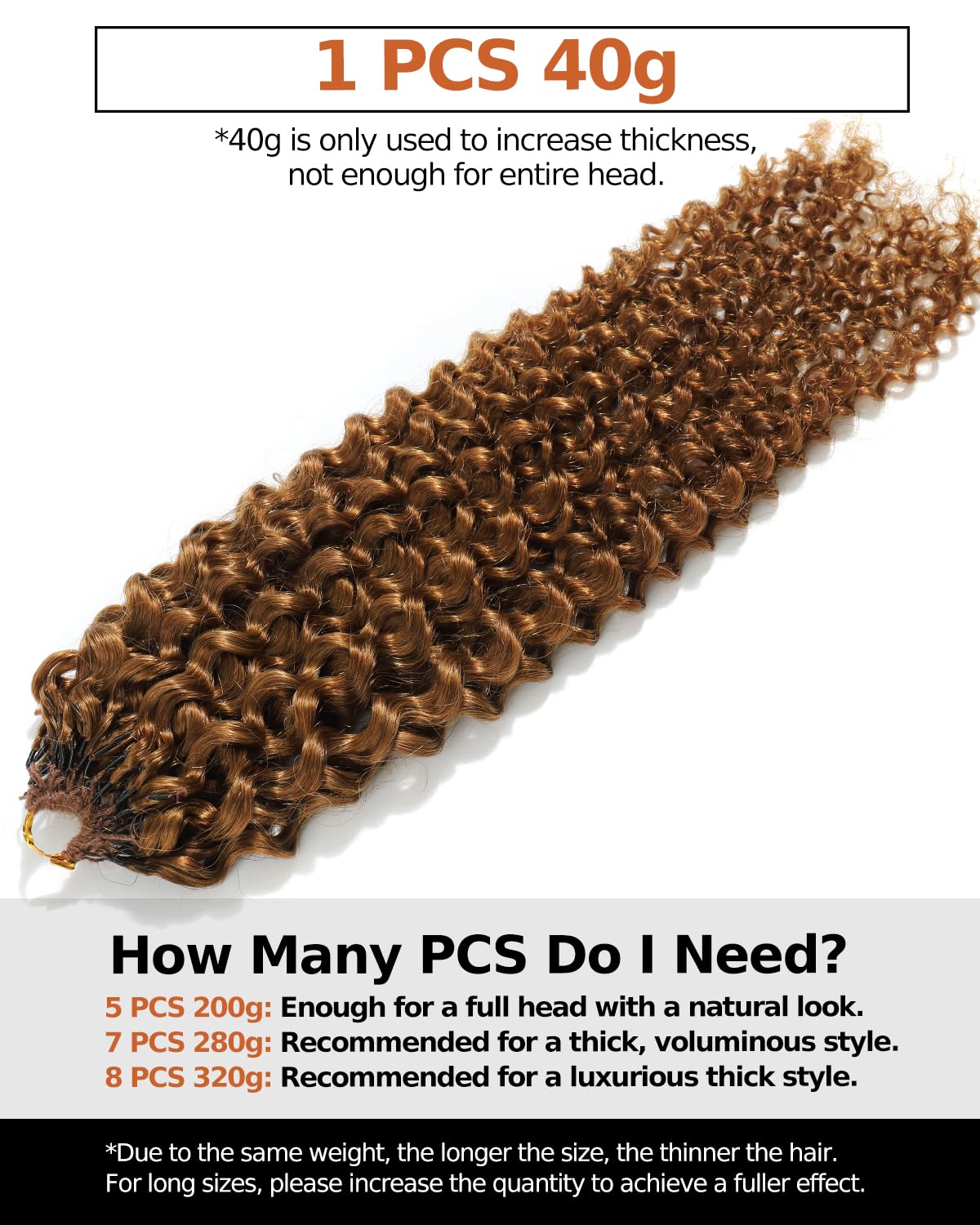 BEEOS Kinky Curly Human Crochet Hair 16 Inch, Pre-Separated Knotless Feather Crochet Human Hair for Black Women, Detangle Easily #30 Auburn Ginger 40g