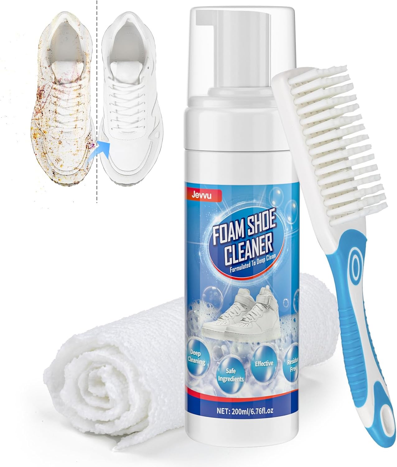 Shoe Cleaner Foam - Effective Sneaker Stain Remover | Complete Cleaning Kit for White Shoes