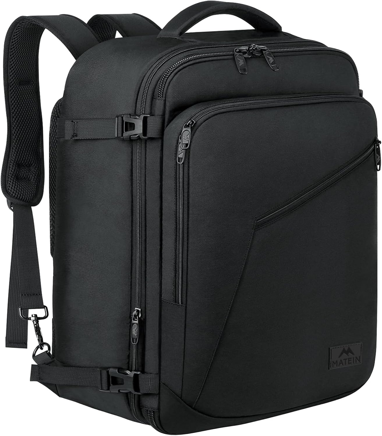 MATEIN Extra Large Carry-On Backpack - Expandable Airplane Approved Travel Bag for Men & Women | Water-Resistant 40L, Black