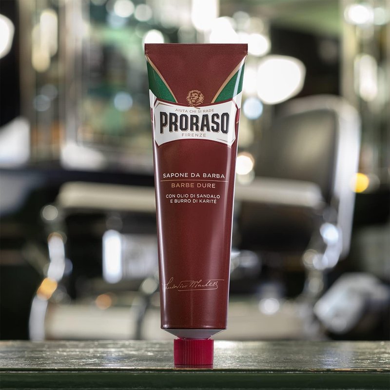 Proraso Shaving Cream - Sandalwood Oil & Shea Butter - Moisturizing & Nourishing Shave Cream for Coarse or Hard Beards - Premium Italian Shaving for Men - 5.2oz,(Pack of 2)