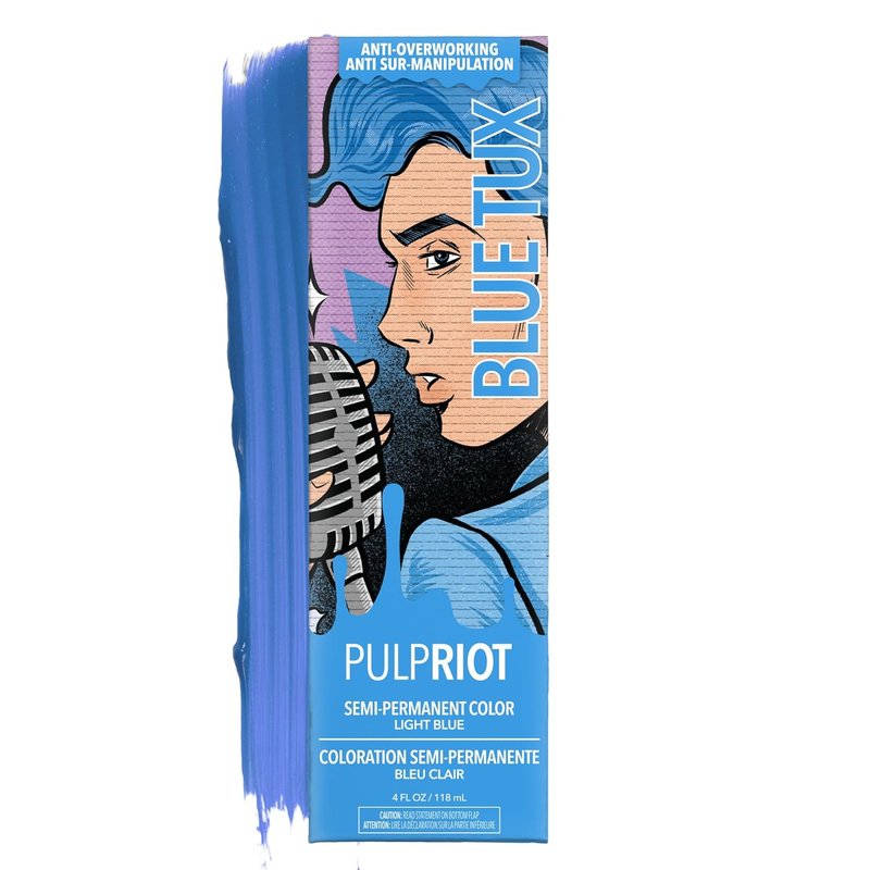 Pulp Riot Semi-Permanent Hair Color - Blue Tux | Light Blue with Violet Undertones, Vegan, 4oz Tube