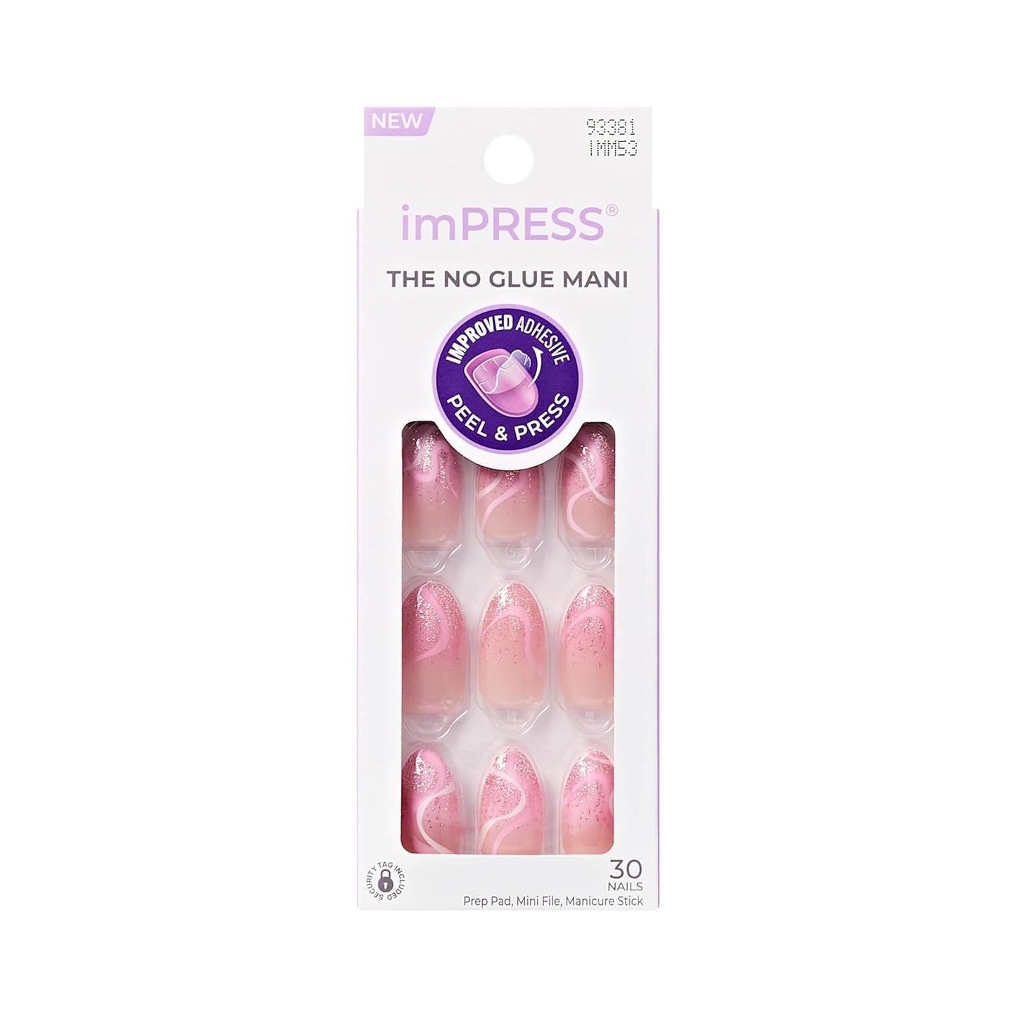 Kiss Impress Press-On Nails - Wild Venus Pink Almond Shape | Medium Size, 30 Nails & Accessories Included
