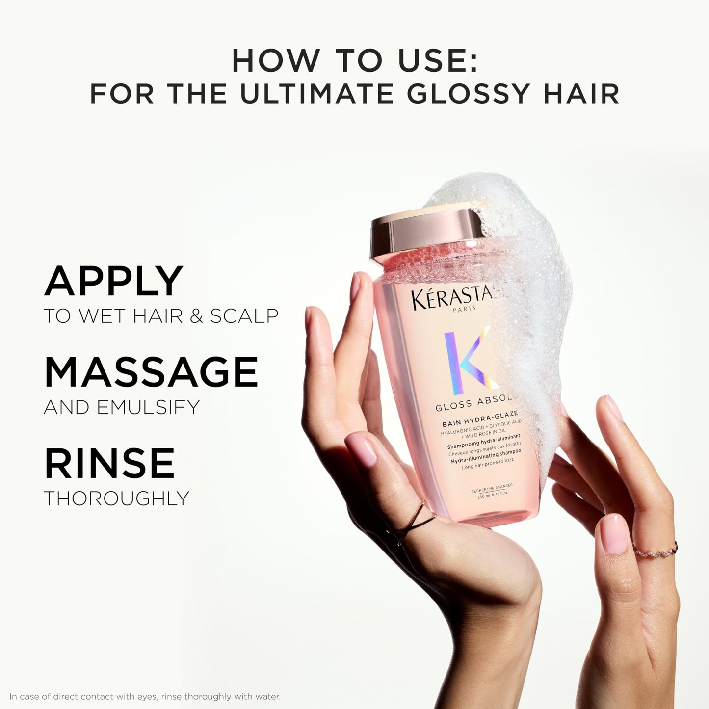 Kerastase Gloss Absolu High-Shine Anti-Frizz Shampoo - Cleanses & Reveals Ultimate Shine, For Glossy & Bouncy Hair, 16.9 Fl Oz