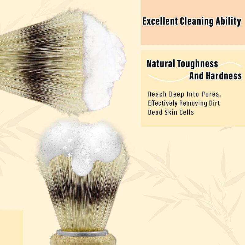 KIKC Hand Crafted Pure Boar Bristle Shaving Brush for Wet Shave, Comfortable Bamboo Handle, Shaving Brushes for Men,Soft Bristle, Best Gift for Bearded Man