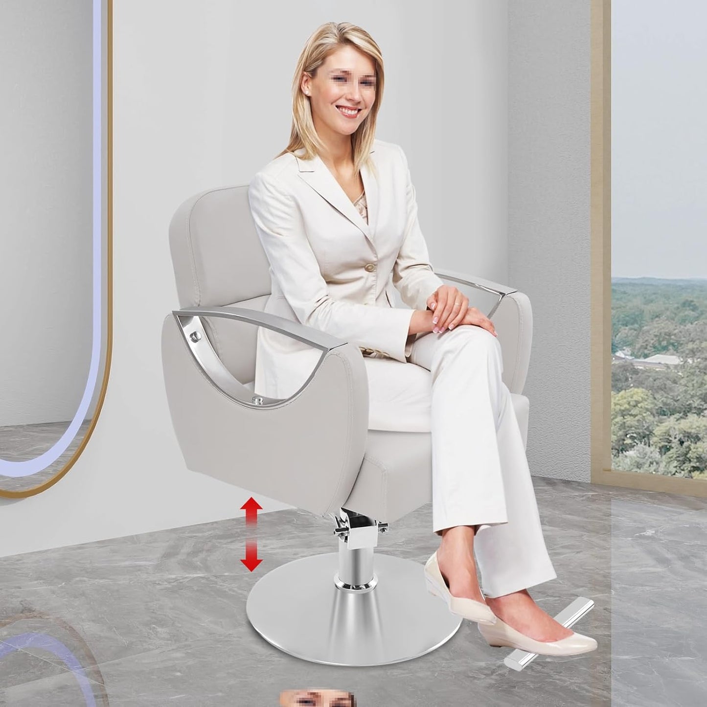 Salon Barber Chair - Hydraulic Pump & 360° Swivel | Adjustable Height Styling Chair for Barbershop & Home, 440Lbs Capacity