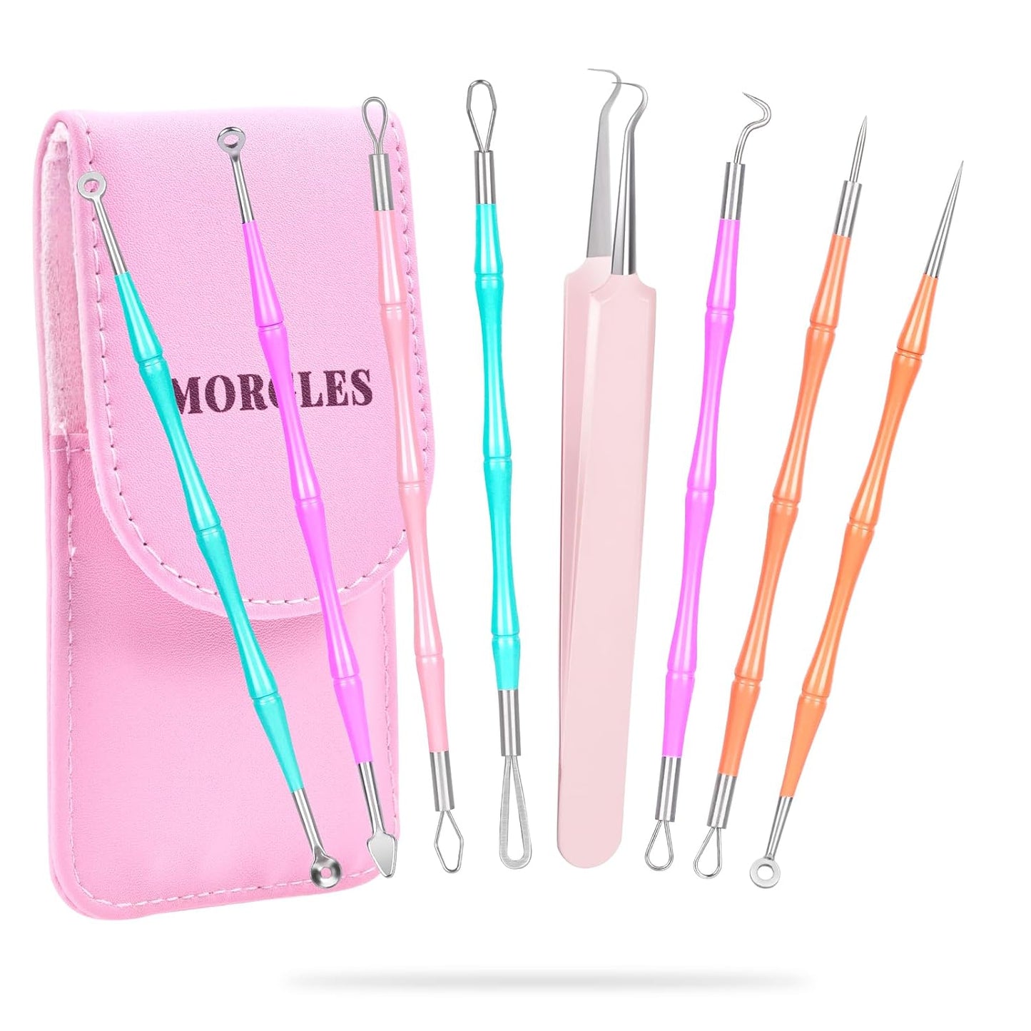 Blackhead Remover Tool Kit - 15 Pcs Comedone Extractor Set with Metal Case | Pimple Popper Tools for Blemish Removal