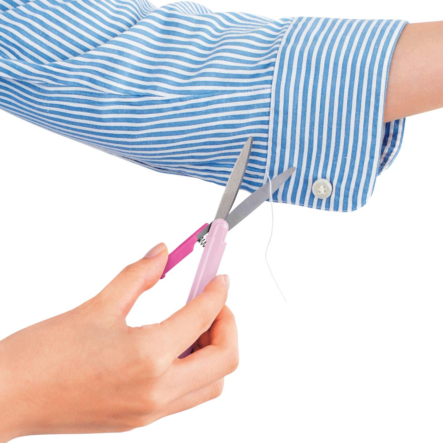 Plus Pen Style Non-Stick Compact TSA Twiggy Scissors with Cover, Pink