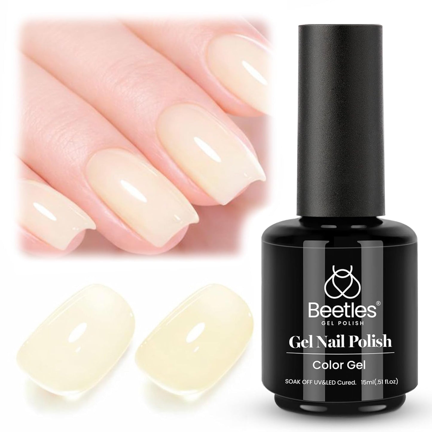 Beetles Purple Gel Polish - Lilac Light Purple Nail Color | 15ml Soak Off UV LED Gel for Summer Manicure