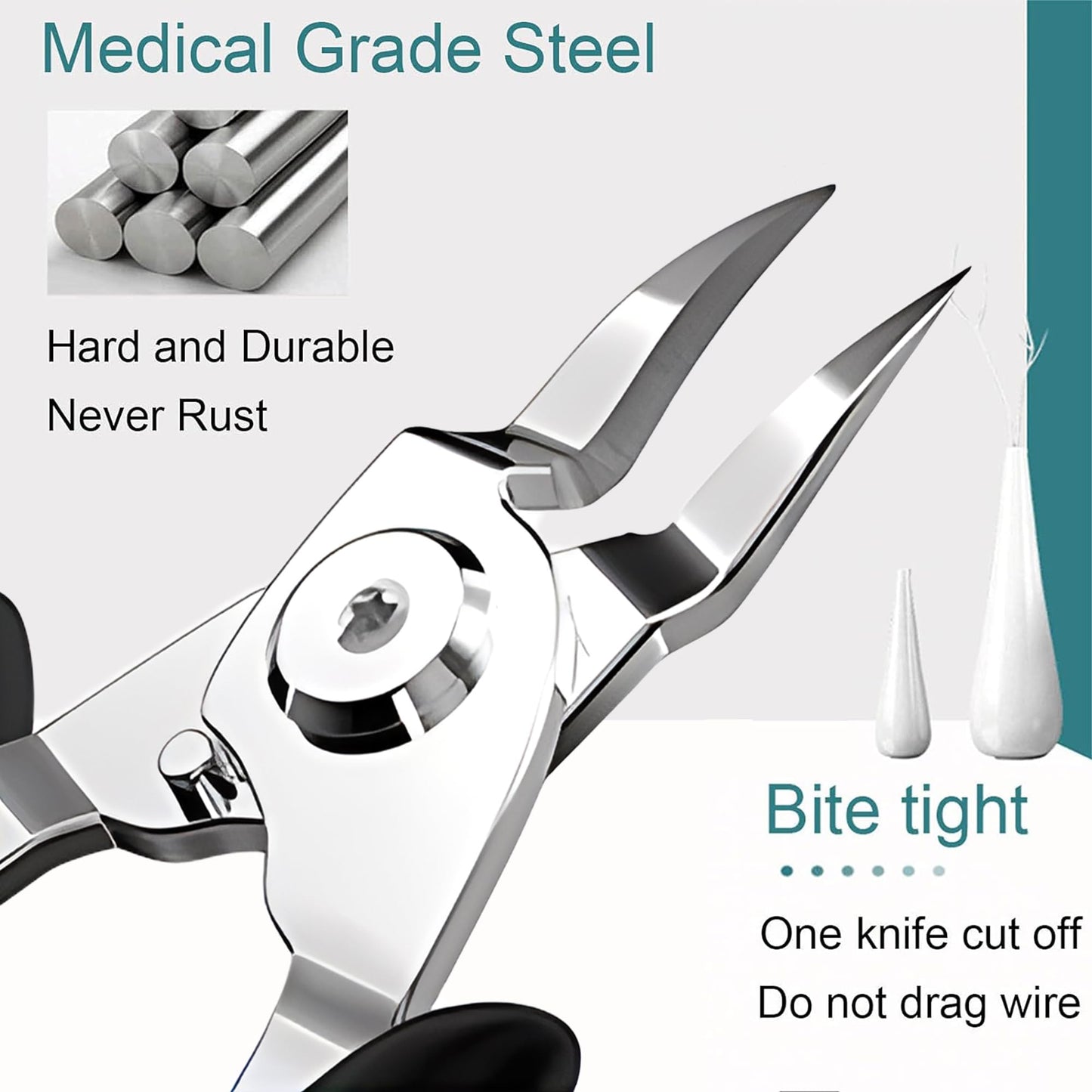 (Upgrade) Ingrown Toenail Clippers, Steel Nail Clippers for Professional Podiatrist, Unique Long Handle Curved Blade Tool for Thick & Ingrown Nails, Suitable for Men, Women and Elderly-XIORRY