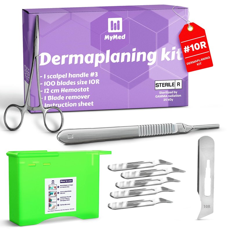 MyMed #11 Blades Dermaplaning Scalpels with Dermaplane Handle - Pack of 20 Dermaplane Razor for Women Face + (#11G)
