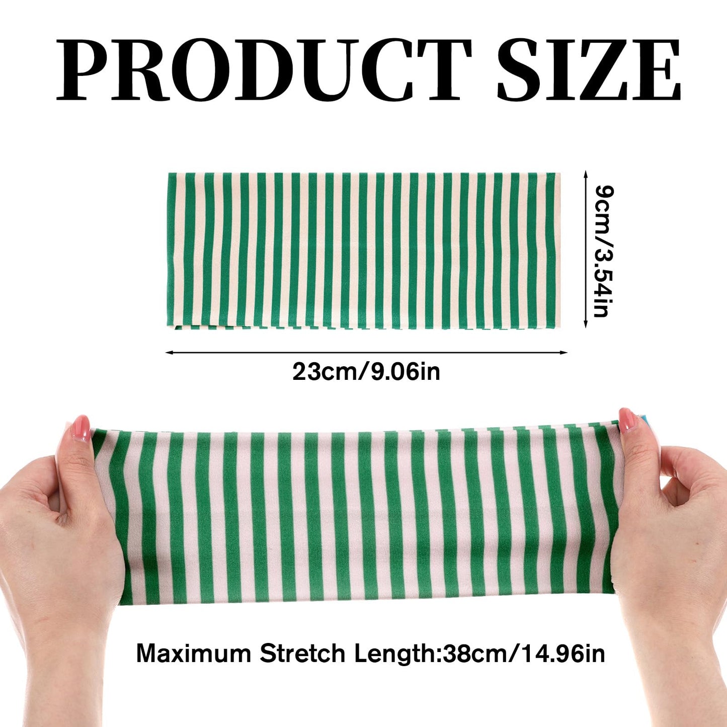 4 Pcs Striped Headband, Elastic Thick Wide Headband, Non Slip Soft Cute Headbands for Everyday Wear Sports Yoga Running and Other Occasions