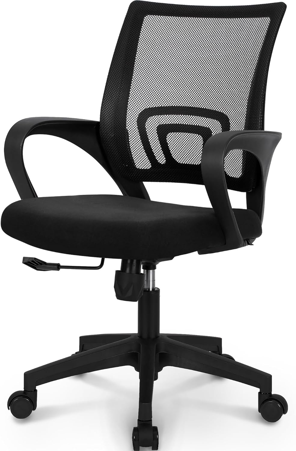 Ergonomic Office Desk Chair - Mesh Gaming Cushion Seat with Adjustable Height & Lumbar Support | Black