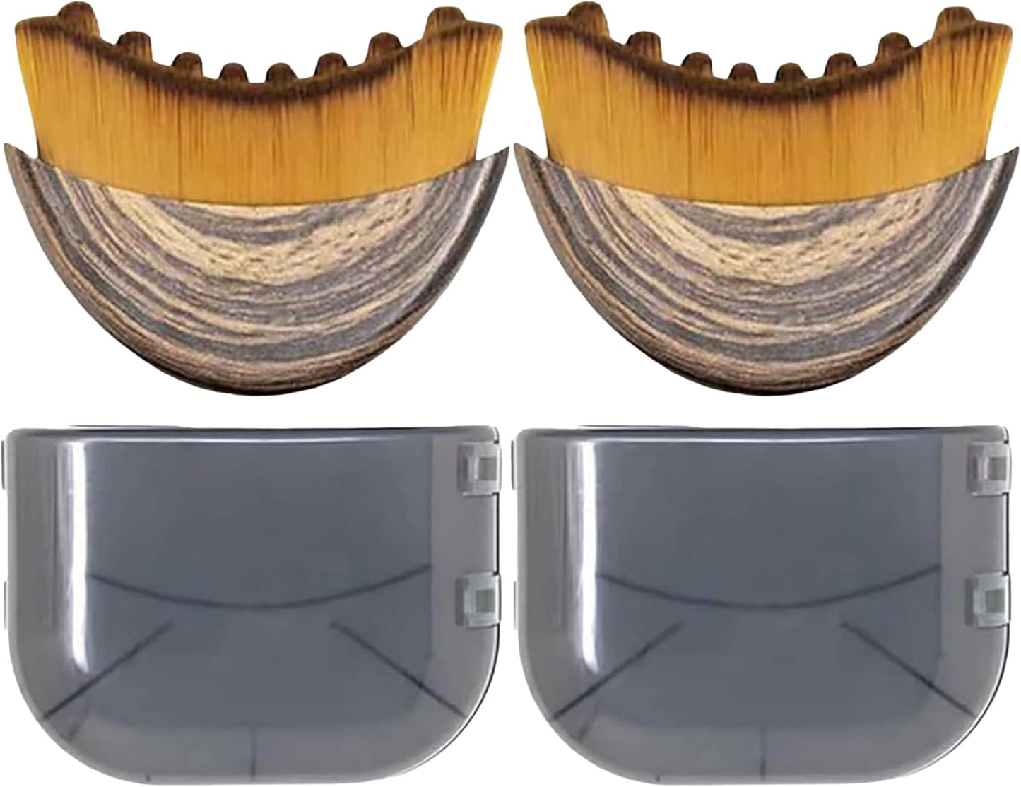 Lymphatic Drainage Face Brush Set - Ergonomic Massager for Double Chin Reduction | 2-Piece Brown Set