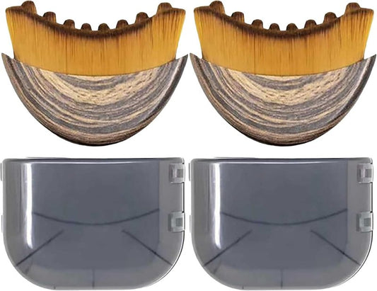 Lymphatic Drainage Face Brush Set - Ergonomic Massager for Double Chin Reduction | 2-Piece Brown Set