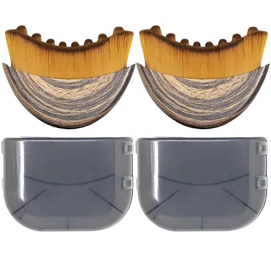Lymphatic Contour Face Brush Lymphatic Drainage Massager Double Chin Reducer Lymphatic Drainage Brush for Face,Ergonomically Designed to Fit The Skin Precisely and Relieve Fatigue (Brown-2pcs)