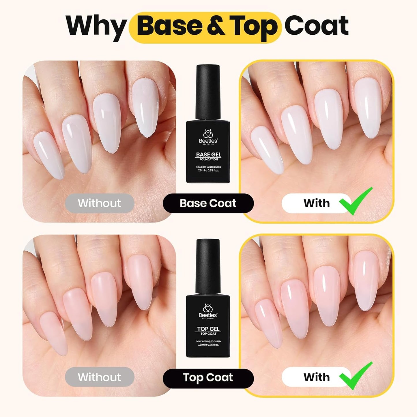 Beetles Builder Gel - Clear Nail Strengthening Gel Set | 3 Pcs for DIY Salon Use, UV & LED Compatible