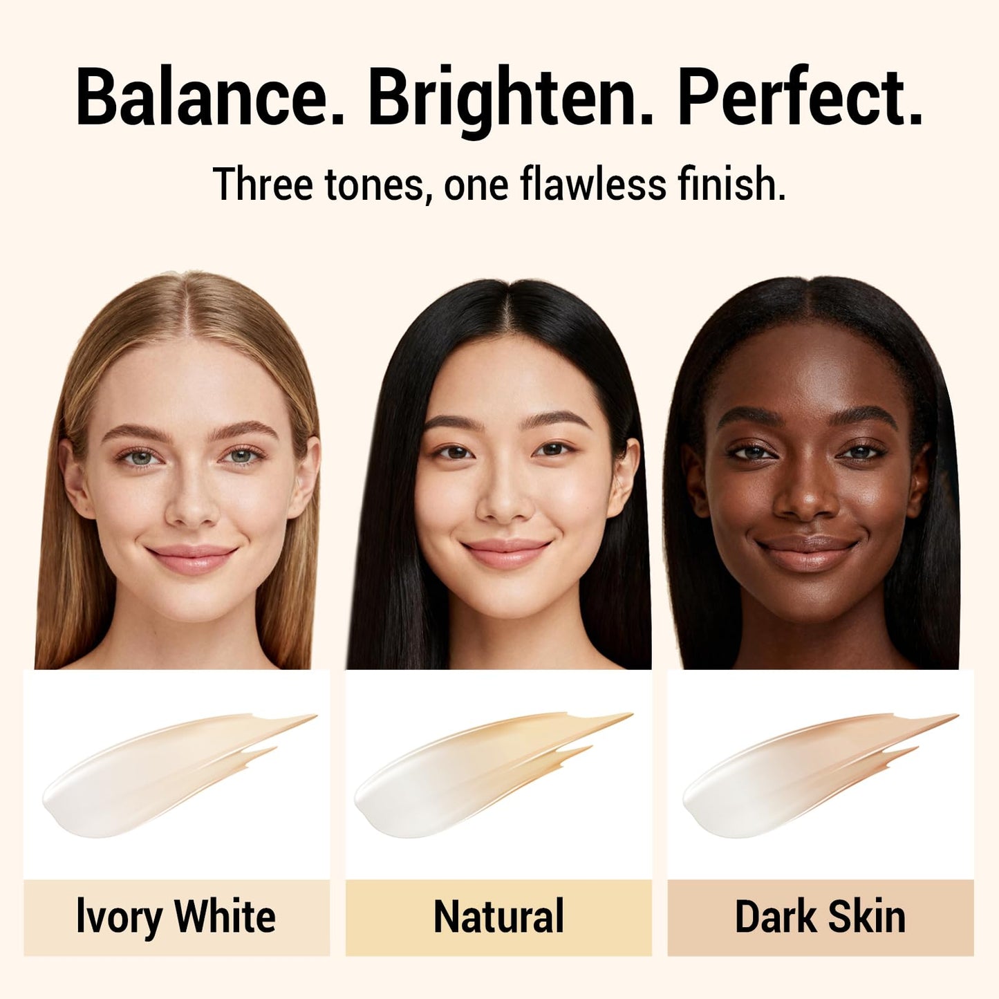 Blanc Cover Cream Stick, Korean Color-Changing Foundation Stick Full Coverage Base Concealer Makeup Dual-Ended with Detachable Brush for a Flawless Look (Natural)