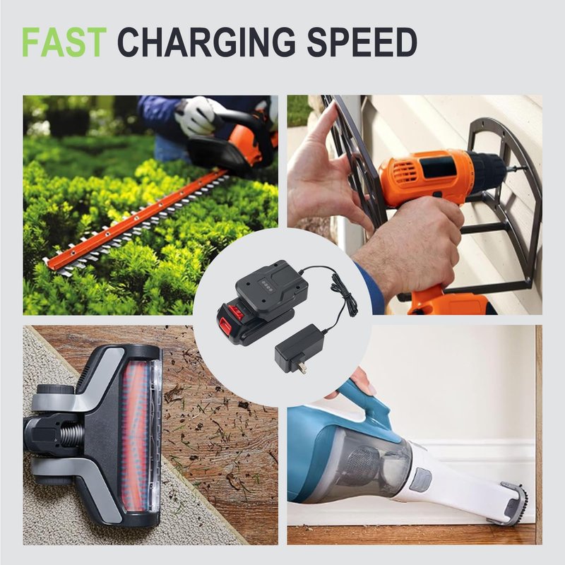 Remate 2A Fast Charger for Black+Decker 20V MAX Lithium Battery Charger Compatible with 20V Battery