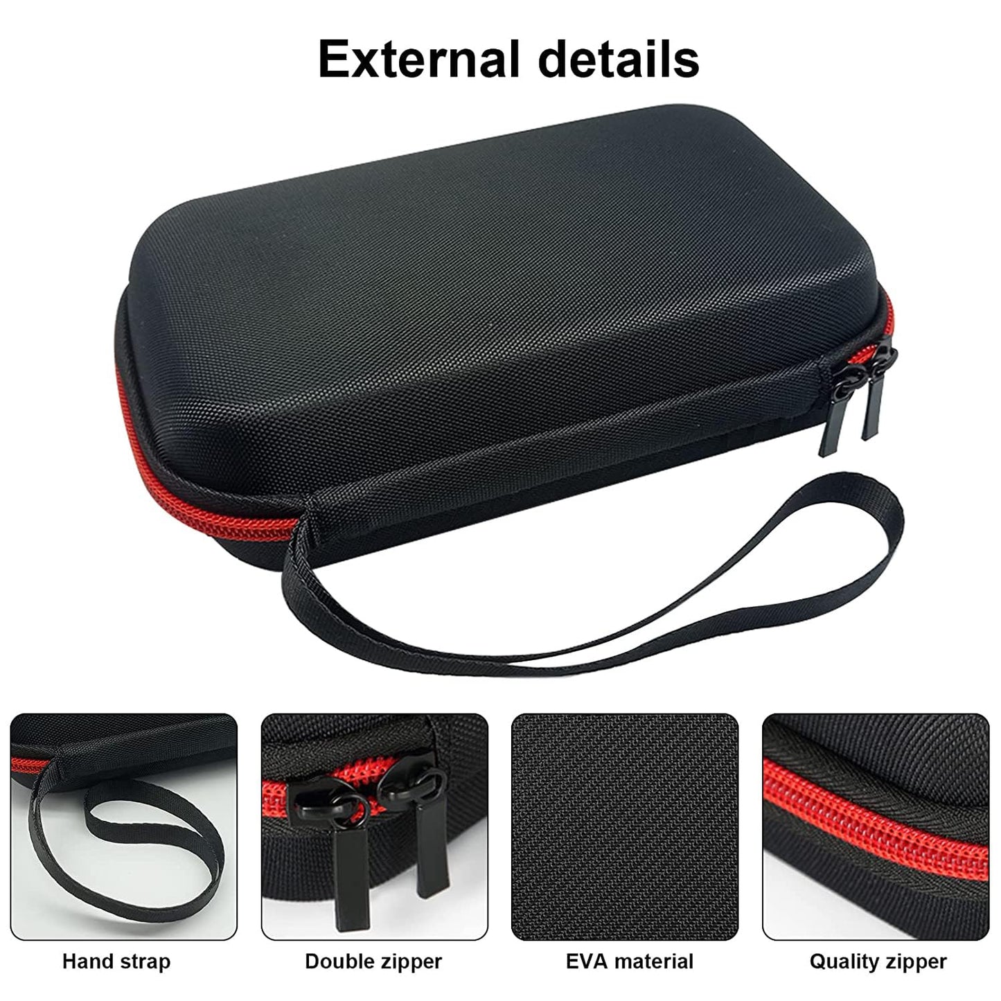 INVODA Travel Shaver Case Compatible with Philips Norelco QP2724/90 Trimmer Waterproof Hard Portable Storage Box for QP2520/90 QP2630/72 QP2724/70 QP2834/70 Shaver (Black-Red)
