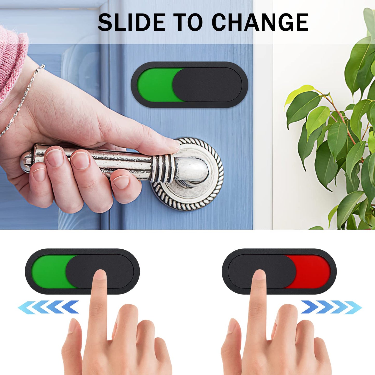 POPETPOP Vacant Occupied Privacy Sign: Do Not Disturb Office Door Sign for Home Restroom Conference Hotels Hospital - Red Green Flip, 3.9'' - Black