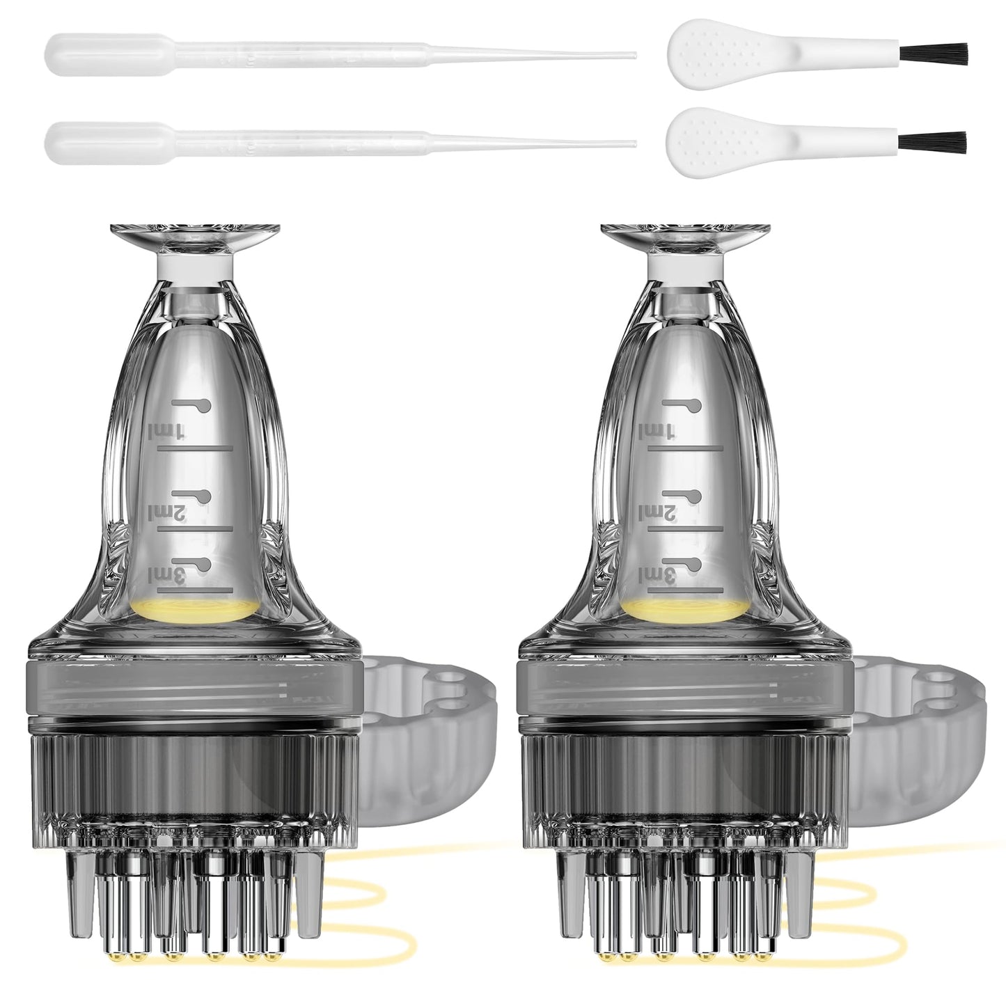 2 PCS Minoxidil Applicators with Cleaning Brush and Dropper, Anglecai Easy Fast Apply Scalp Applicator Comb for Hair Oil Applicator Brush, Minoxidil Brushes for Scalp Applicator Comb