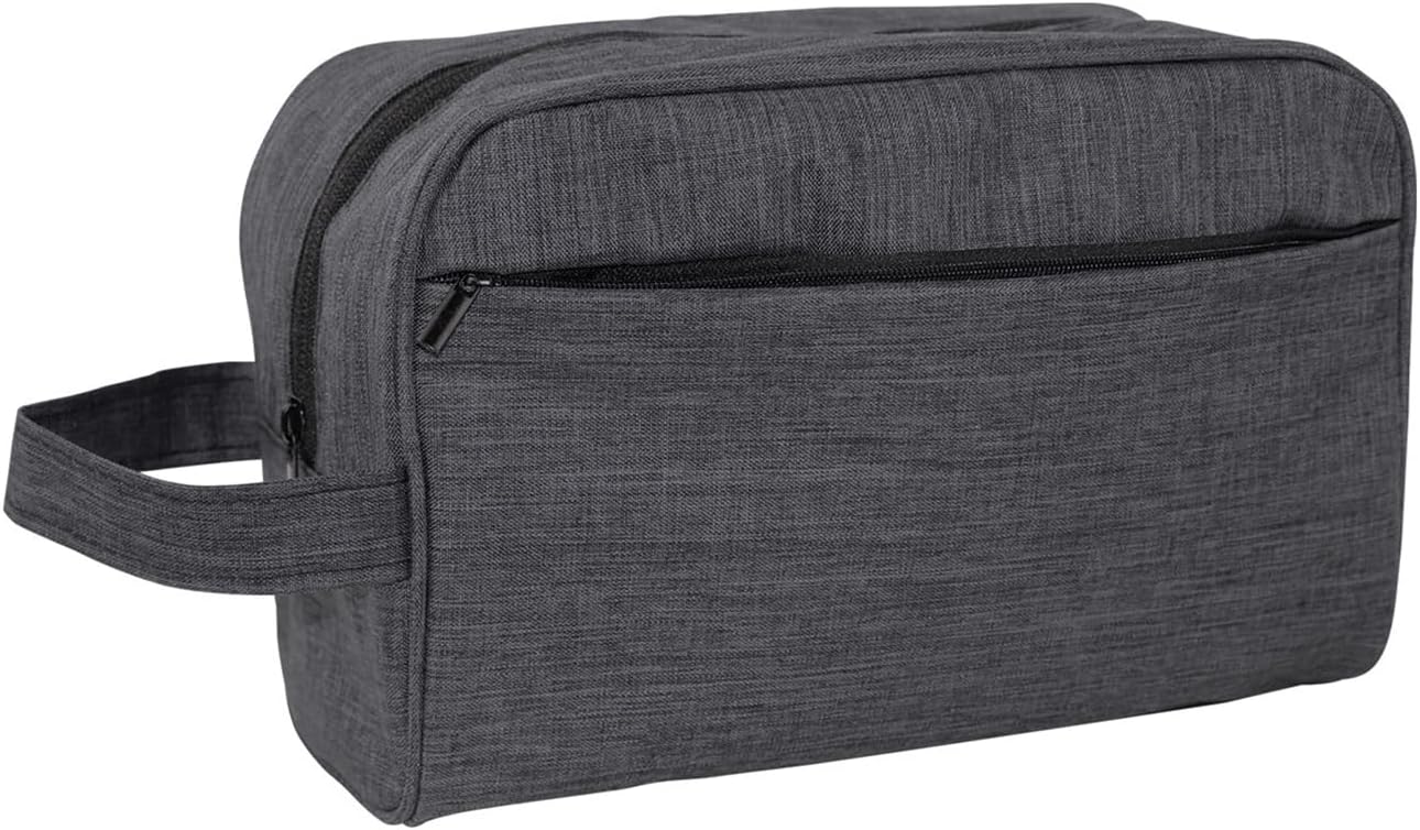 Travel Toiletry Bag - Waterproof Multi-Compartment Organizer | Compact Lightweight Hanging Dopp Kit (Black)