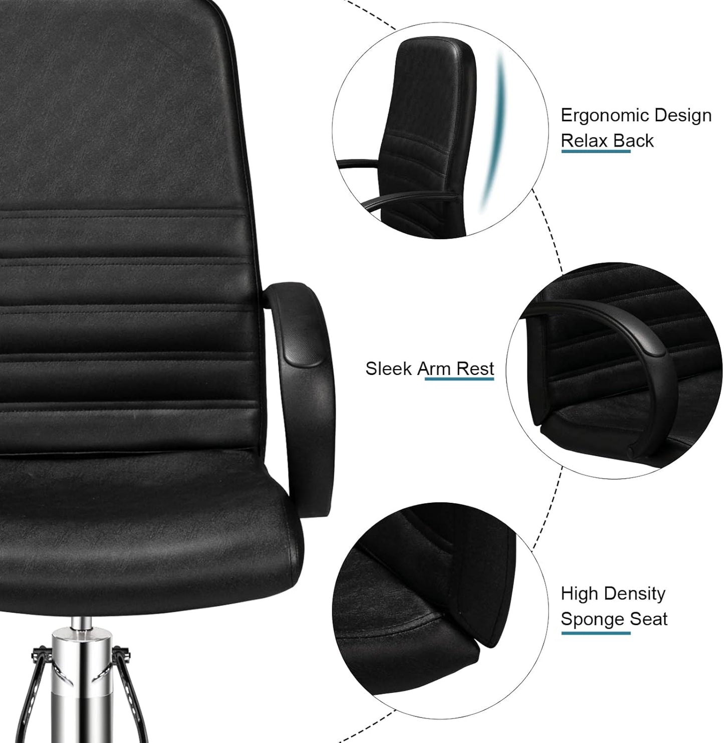 OmySalon Pedicure Chair - Hydraulic Pedi Chair with Stool & Bubble Massage Foot Bath | Beauty Spa Salon Equipment